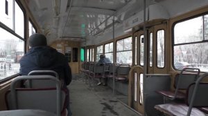 Поездка в трамвае Tatra T3SU №099/100 по маршруту 13, г. Екатери