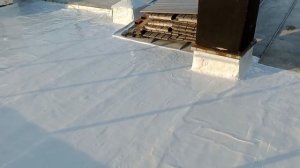 Ремонт полиуретаном кровли из полимочевины.