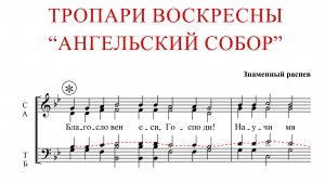 Тропари Воскресны «АНГЕЛЬСКИЙ СОБОР» | Знаменный распев - Теноровая партия