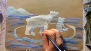 Рисунок Белого медведя гуашью.