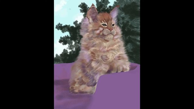 Пушистый кот procreate kittendrawing смотреть онлайн