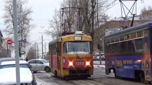 Учебный трамвай Tatra t3 (МТТЧ) №1318 в жёлто-красной окраск