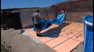 Установка каркасного бассейна на ПЕНОПЛЭКС ФУНДАМЕНТ ⧸ сборка подложки