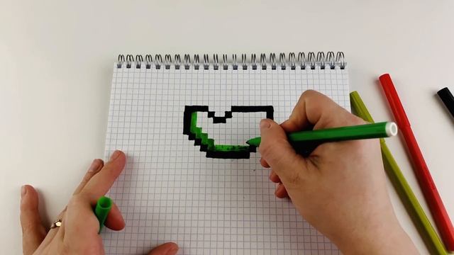 Рисуем 🍉 дольку арбуза по клеточкам ❤️ Рисунки по клеточкам смотреть онлайн