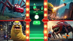 Монстр Маккуин🆚 Миньоны, Монстр-паук🆚 КИБЕР-ЧЕРВЬ🆚 Пожиратель голов Маккуина-Вращающееся колесо,