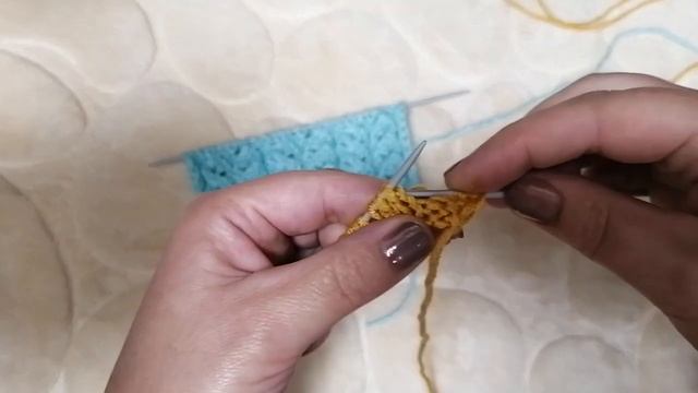 узор спицами. Ажурные волны. смотреть онлайн