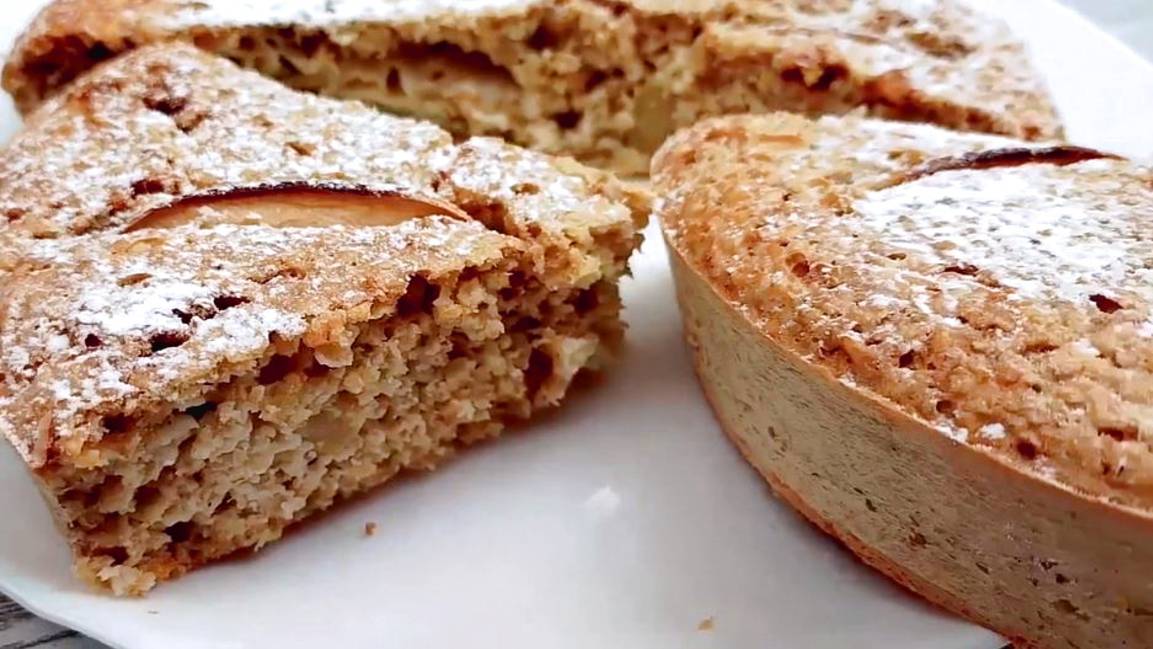 Легкая, полезная, низкокалорийная, вкуснейшая!Яблочный пирог из овсянки! БЕЗ муки,масла и сахара смотреть онлайн
