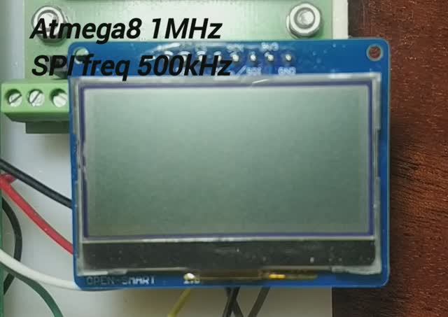 Тестирование ST7567 на скорости SPI 500kHz