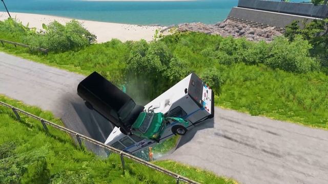 Машины едут по дороге! Подают в яму которую не видят