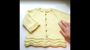 Готовая работа/ Вязаный кардиган на девочку 1-1,5 лет/ Как вязала.