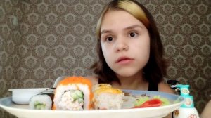 🍣ASMR MUKBANG Роллы🍱 Суши /Калифорния, маки, запечёные Мукбанг роллы