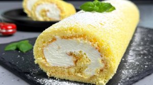 Пеку практически каждую неделю! Самый удачный рецепт! Бисквитный рулет с кремом!