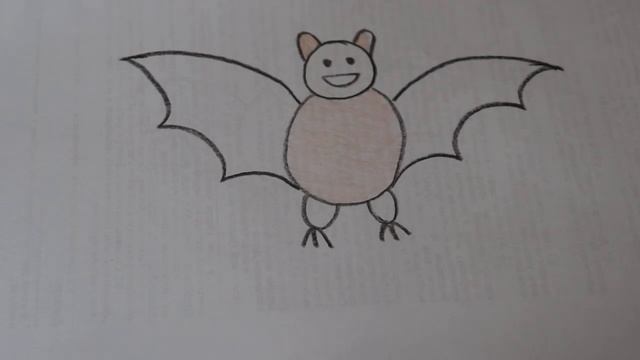 Рисуем летучую мышь легко и быстро детский рисунок смотреть онлайн