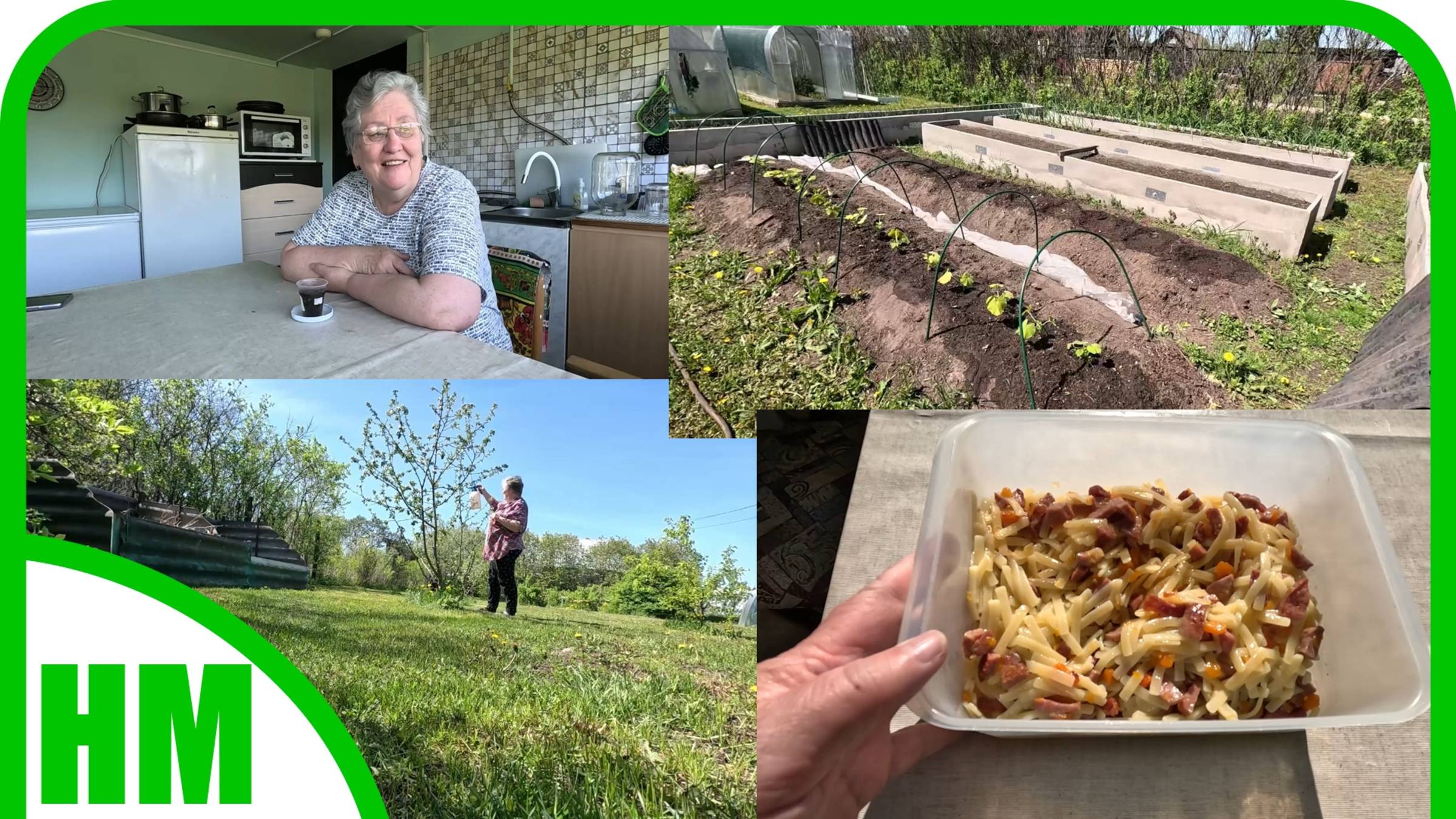 25 мая. Вновь сею огурец. Обработала яблони. Зачем люди сравнивают и удивляются? Готовлю еду. смотреть онлайн