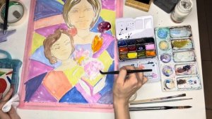 Весенний портрет акварелью