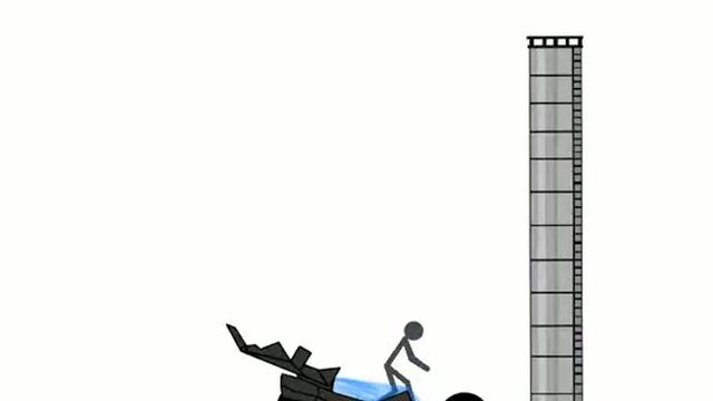 Stickman едет в транспорте и хочет сбить здание мультик про стикменов смотреть онлайн