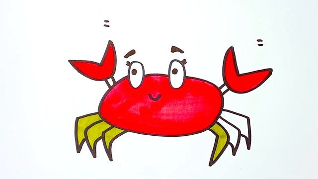 Bolalar uchun qisqichbaqa chizish/Drawing crab for children/Рисование краб для детей смотреть онлайн