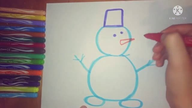 Snowman drawing and coloring for kids | Как нарисовать снеговика для детей смотреть онлайн