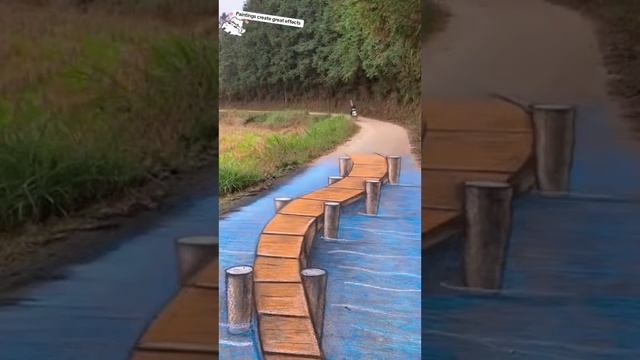 3D рисунки на асфальте приколы смотреть онлайн