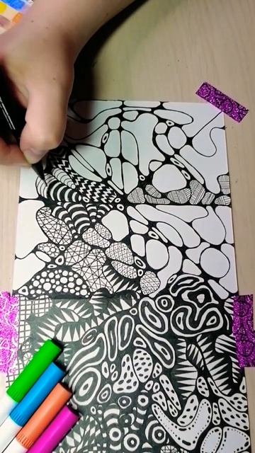 БЕСКОНЕЧНЫЙ РИСУНОК #2 #doodling #абстракция #хобби #дудл #art #zentangle #paint #маниярисования смотреть онлайн