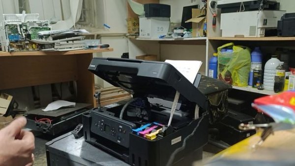 Canon PIXMA g3470 выгоняем не оригинальные чернила, и пробуем