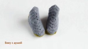 Следки - тапочки (сапожки) детские. Слайд-шоу. // How to crochet.