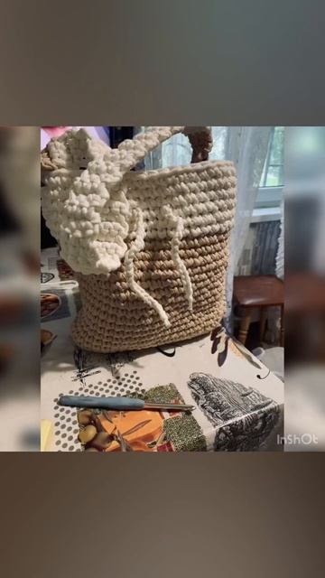 Сумка из трикотажной пряжи )) красота получилось )) смотреть онлайн