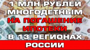 1 млн рублей многодетным на погашение ипотеки в 13 регионах России Новости