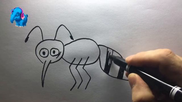 How to draw mosquito/Bolalar uchun chivinni qanday chizish kerak/Рисование комара/сурет салып уйрен смотреть онлайн