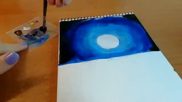 Рисую лунную ночь 🌌||Акрилом смотреть онлайн