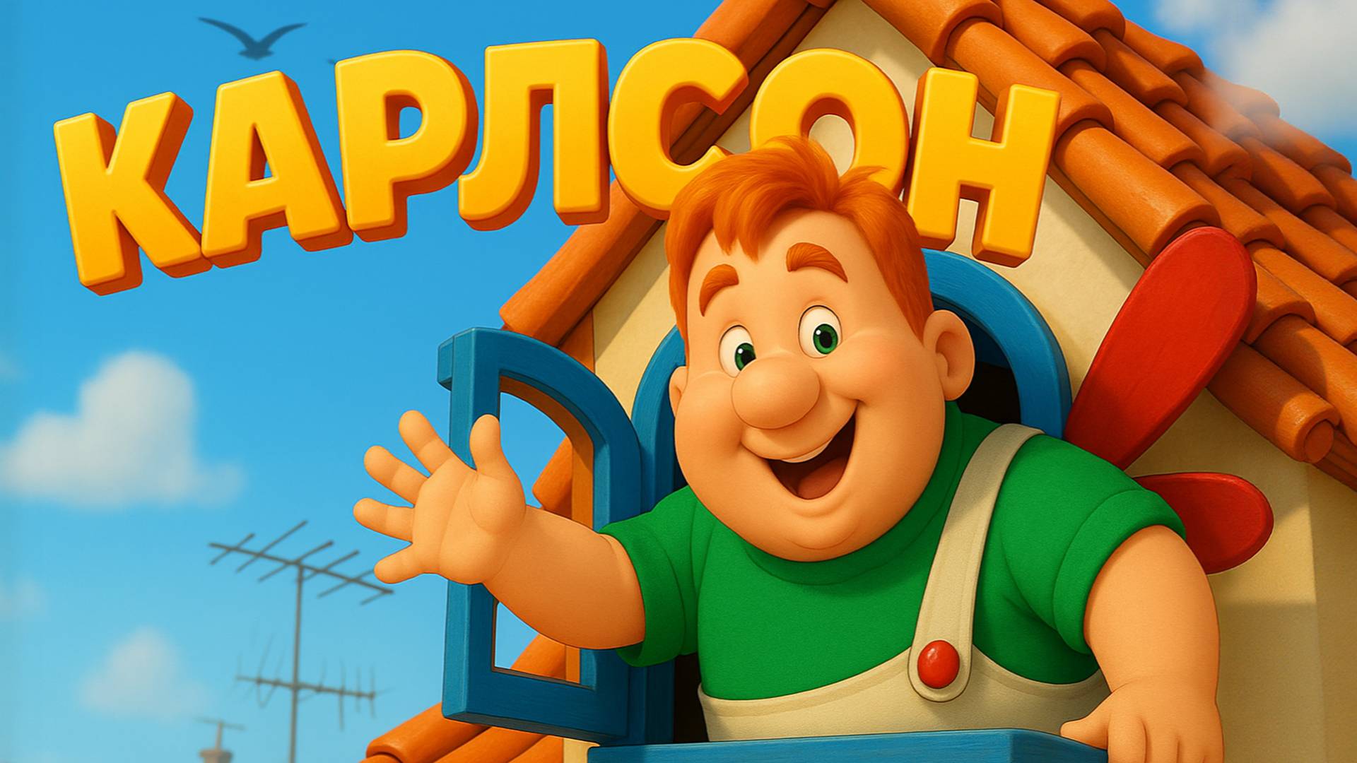 Малыш и Карлсон | Карлсон на крыше — Весёлая песенка клип для детей смотреть онлайн