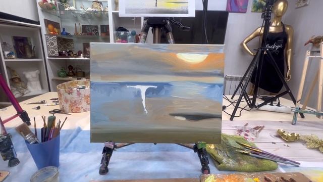 НАРИСОВАЛИ КАРТИНУ МАСЛОМ НА ХОЛСТЕ. ВЕЧЕР В АРТ-СТУДИИ. смотреть онлайн