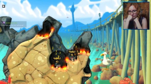 У Сашка 3 червя, он победит!! Worms Revolution(PC), 18+