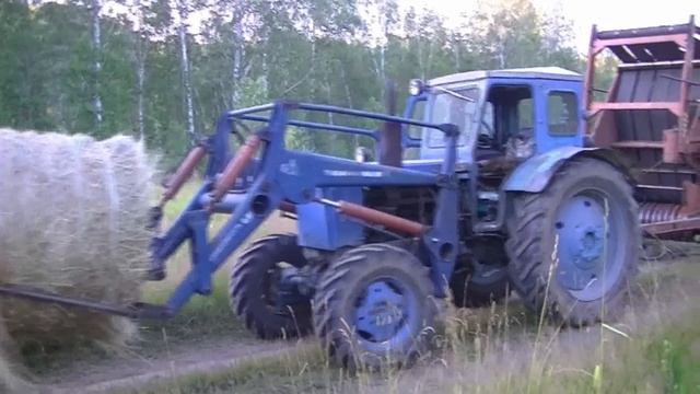 Т-40АМ и прессподборщик ПРП-1,6