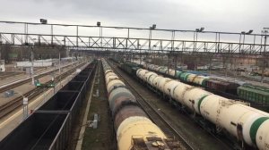ВПЕРВЫЕ НА КАНАЛЕ! Тепловоз ЧМЭ3-2270 с бустерной секцией и грузовыми вагонами.