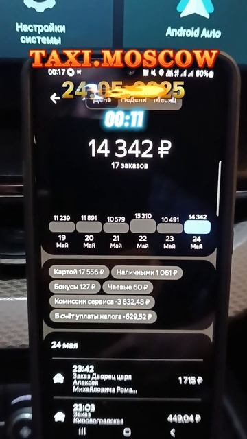 24.05.2025 г. ТАКСИ.МОСКВА смена 10 часов смотреть онлайн