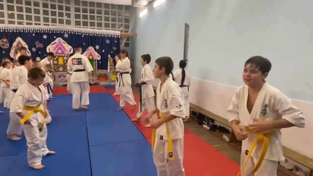 НОВОГОДНЯЯ тренировка по карате киокушинкай. Выполня?