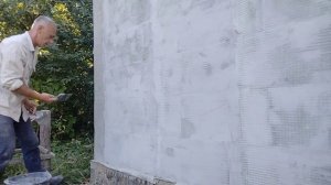 Штукатурка стен из газоблока, клеем для плитки.#штукат
