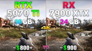 RTX 5070 Ti vs RX 7900 XTX - Test in 10 Games