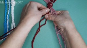 Урок макраме: плетение шнуров из 4-х, 6-ти и 8-ми нитей. Объемный шнур-ручка для сумок.