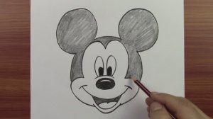 Как нарисовать Микки Мауса простым способом шаг за шагом, легкий рисунок