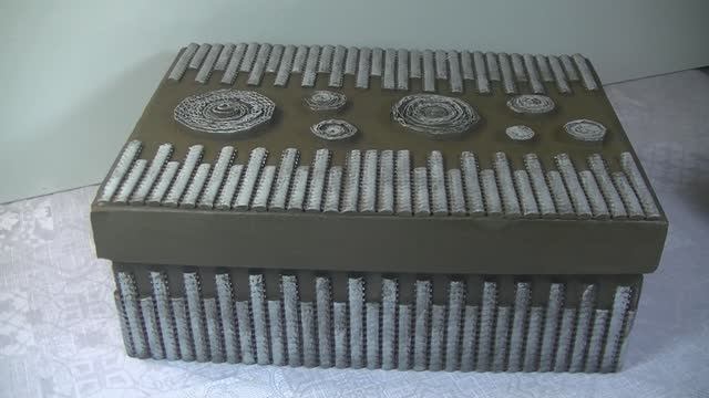 Переделка обувных коробок и коврика ПВХ в 2 стильные шкатулки . смотреть онлайн