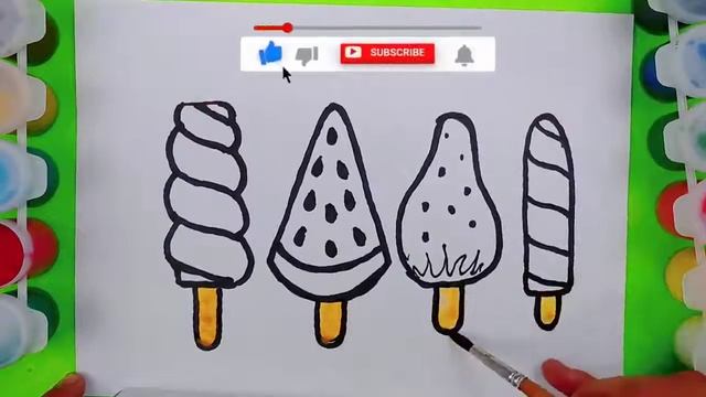 СҮРӨТ ТАРТУУ#Tu Paint#How to draw cream#рисование мороженого для малышей/raw easy смотреть онлайн