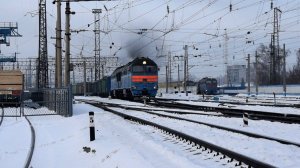 Тепловоз 2ТЭ116У-0004. Отправление.