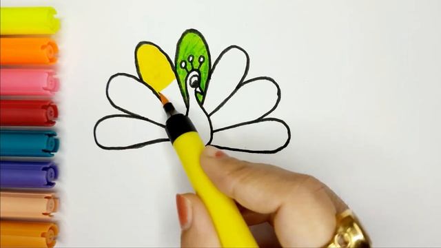 Bolalar uchun tovusni chizish/Drawing a peacock for children/Рисунок павлина для детей смотреть онлайн