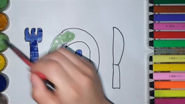 ensine seu filho a desenhar um garfo e uma colher passo a passo Сурет салып уйрену смотреть онлайн