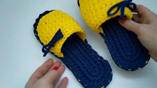 Обзор тапочек из трикотажной пряжи💛💛💛✨ смотреть онлайн