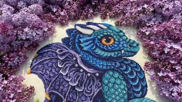 Вышивка Дракон • Моя вышивка к Году Дракона 💜 🐉 смотреть онлайн