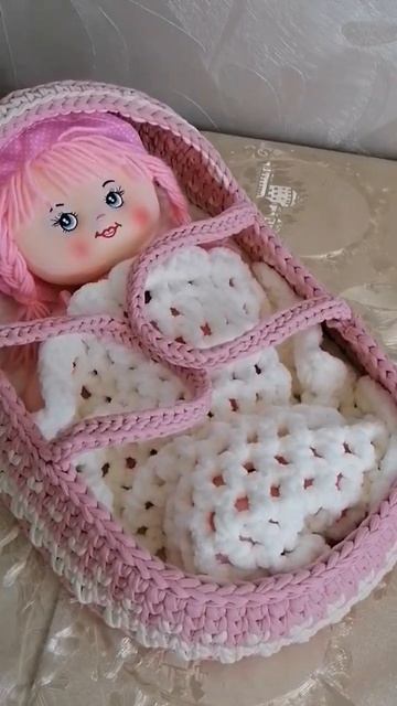 Люлька-переноска для куклы (до 40 см) на деревянном донышке #длядетей, #длякукол смотреть онлайн