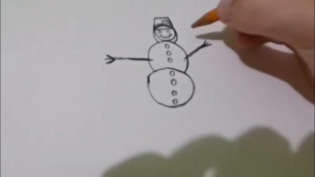 Как нарисовать снеговика! Поэтапно! смотреть онлайн